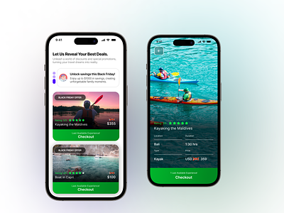 Exclusive Packages Travel App Mobile Experience animations app design mobile travel ui ux