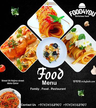 Food design banner flier food graphic design