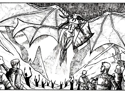 Demon angel black and white character character design creature demon digital handdrawn horror horror art illustration ink lineart terror