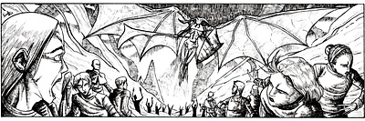 Demon angel black and white character character design creature demon digital handdrawn horror horror art illustration ink lineart terror