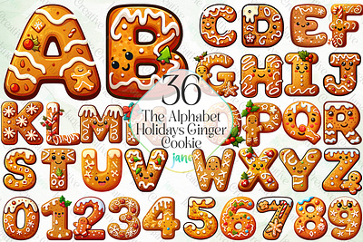 The Alphabet Holidays Ginger Cookie graphic design