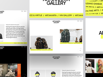 Jakarta Art Gallery Website art gallery card clean exhibition expo gallery landing page landing page design museum museum of art seminar stand ui web web design website website design