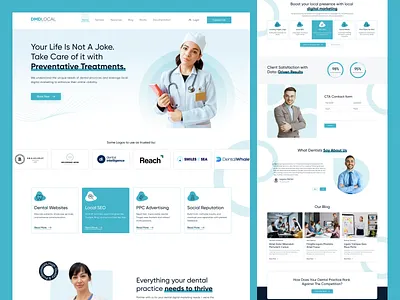 Clinic Landing Page clean website dent clinic dental dentist dentist website design doctor healthcare homepage ladning landing landing page medical website tooth ui uidesigner uiux ux web website