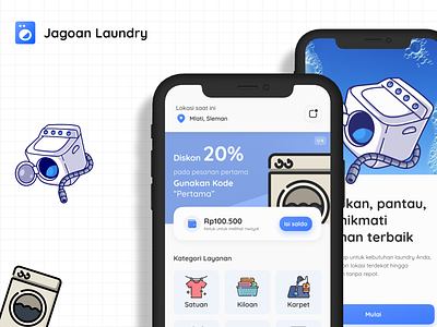 LAun animation app apps blue design fashion fun illustration laundry logo mobile mobile app mobile app design mobile ui ui ui design ui mobile user interface ux ux design