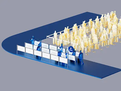 Clear lane 3d 3d model airline airport branding c4d cinema4d clear design illustration maquette octane redshift