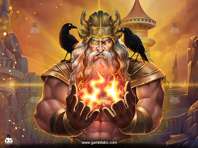 Game Design Magic: 'Norse of God' Slot Theme by Gamix Labs 2d artwork animation design game characters game development gamix labs illustration land based slot services norse of god slot services norse of god slot theme norse slot art odin slot odin slot art slot slot machine slot services slot ui ux design thor slot thor slot art ui