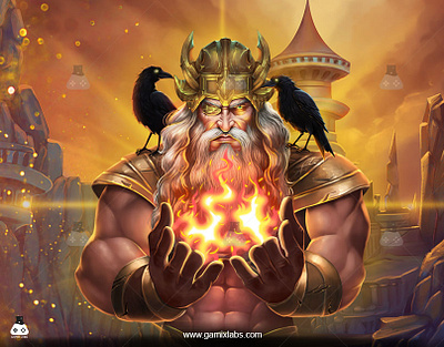 Game Design Magic: 'Norse of God' Slot Theme by Gamix Labs 2d artwork animation design game characters game development gamix labs illustration land based slot services norse of god slot services norse of god slot theme norse slot art odin slot odin slot art slot slot machine slot services slot ui ux design thor slot thor slot art ui