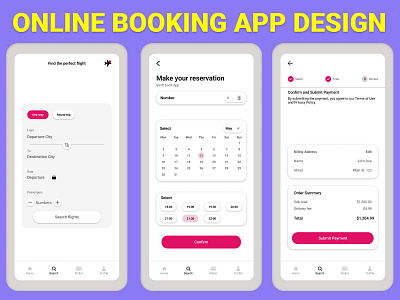 Online Booking App Design app design booking app ui design booking app user interface mobile app design modern booking app design online booking online booking app ticket booking