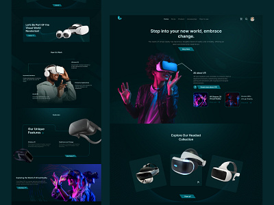 VR Headset Landing Page digitaldesign digitalexperience digitalrealitydesign futuredesign futureworlddesign futuristicdesign innovativedesign innovativeui innovativevisuals trendy design virtualrealityart virtualrealitycreativity visualreality vr landing page vr website vrconceptualization vrdesign vrinspiration vrproductdesign vruserexperience