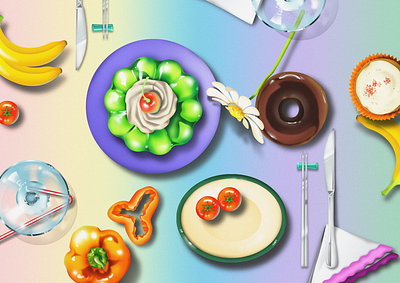 <음식의 향연> book cover bookcover design food graphic design illustration keyvisual typography