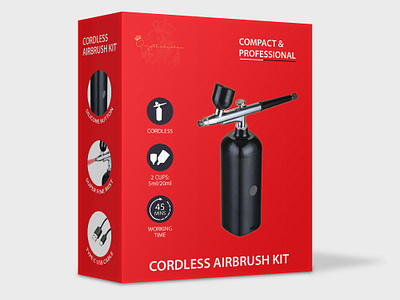 Airbrush Kit Box Design box design package design packaging design