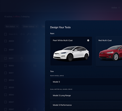 Dialog + ambient light car dark design dialog tesla ui ux