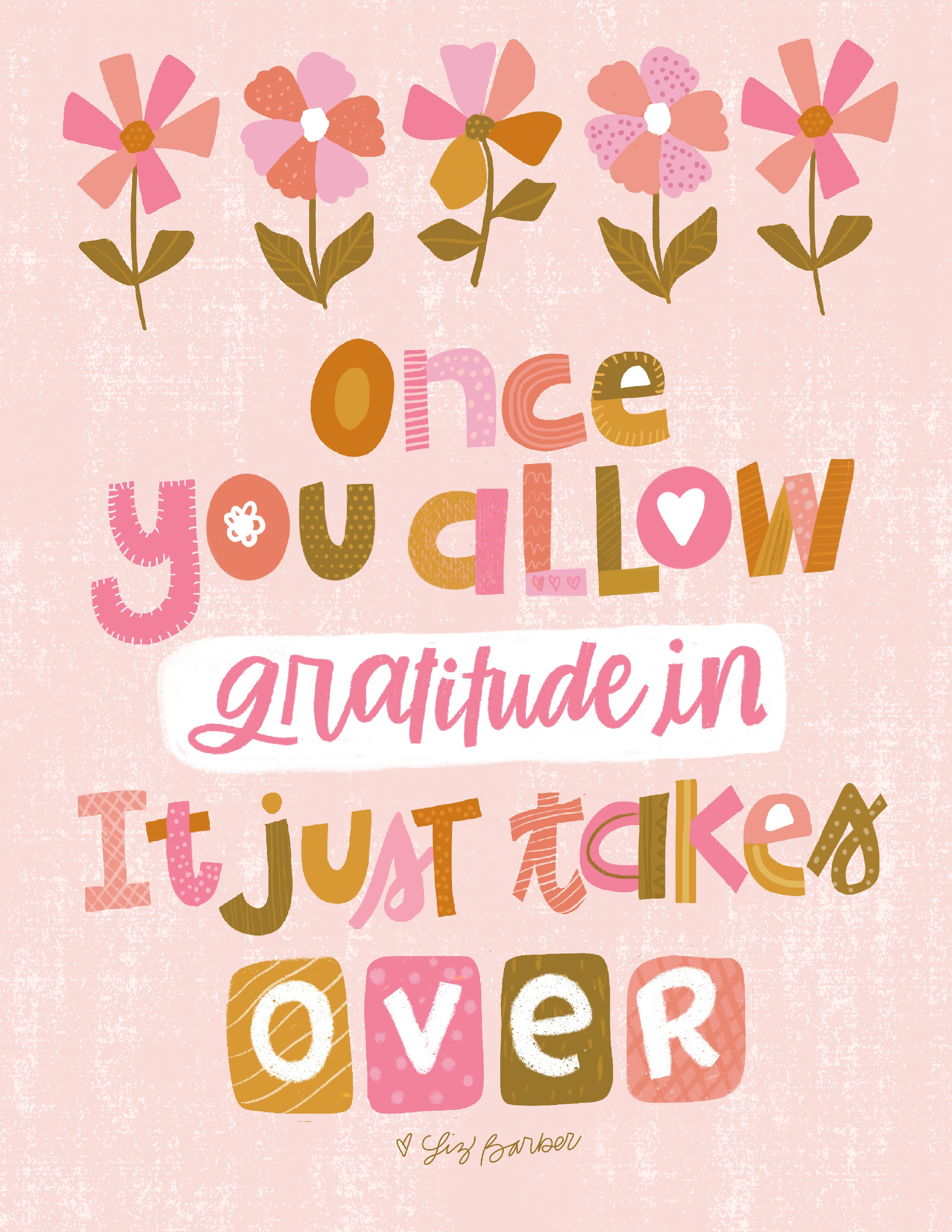 Gratitude hand lettering illustration procreate typography