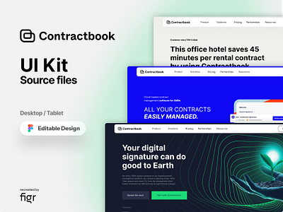 Contractbook Web UI Kit (Editable in Figma) branding contract contractbook design editable figma free freelance interface design kit management redeign software template ui ui kit ui ux web app web design website