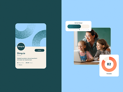 Dimp.io landing page design | UX & UI app icon card custom ilustrations dashboard dyslexia dyslexia app education website educational app graphics illustration logo noise noise effect pattern reading app school teacher teaching ui website