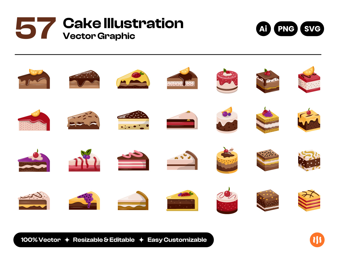 Cake Illustration by Git Aset Studio on Dribbble