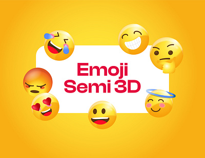 Emoji Semi 3D 3d creative display emoji face graphic design illustration interaction vector