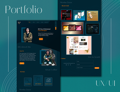UX/UI Portfolio Design behance collectui landing page design portfolio portfolio website ui ui design uiux ux uxui design website design