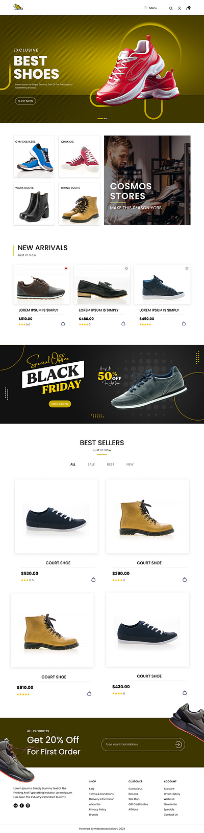 Footwear eCommerce Landing Page UI design ecommerce landing page ecommerce store design ecommerce ui footwear landing page footwear store design online footwear store ui ui design