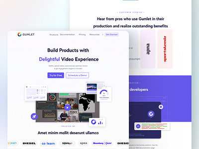 Build Products with Delightful Video Experience cms dashboard dcycle dribbble case study dribbble2023 graphics image landing page design optimization page player presentation saas stream twitch ui video video streaming video web vimeo