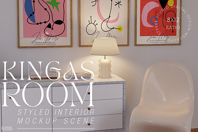 KINGAS ROOM Interior & Frame Mockup frame for etsy frame mockup frame mockup scene frame wall mockup framed art mockup framed print mockup interior design interior mockup scene interior room mockup interior wall mockup mockup modern interior mockup