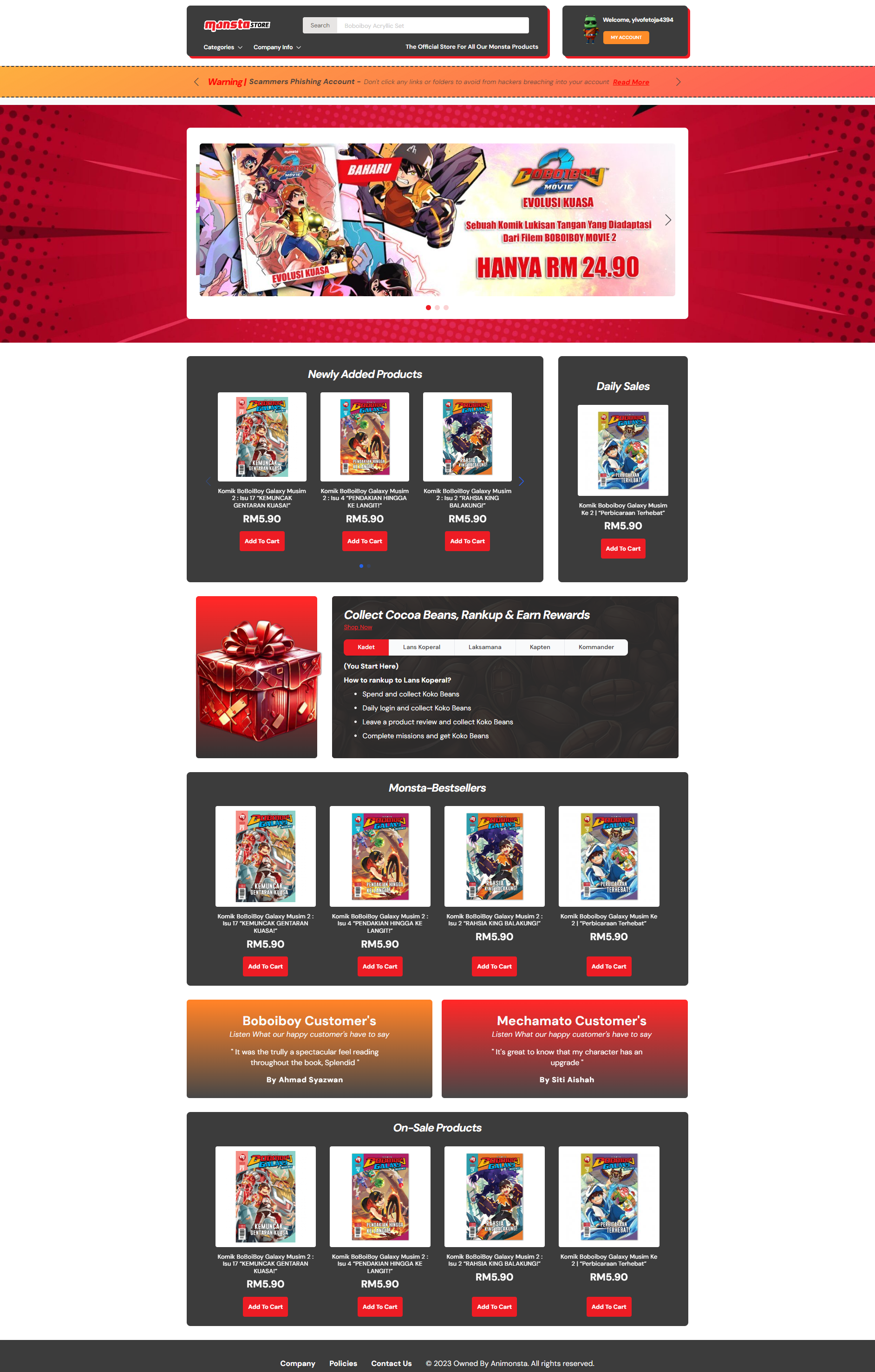 E-Commerce For Cartoon Animation animation e commerce ui ux website design wordpress