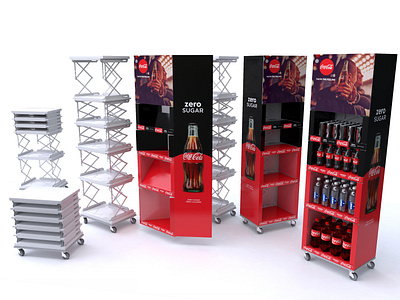 Folding display Coca-Cola 3d branding display coca cola folding display coca cola posm coca cola posm design