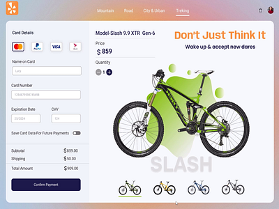 Here is my simple Checkout Page. android bicycles checkout checkout page mastercard paypal product design ui ux visa