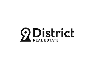 9 District 9 agency brand branding design elegant estate graphic design hole illustration key logo logotype mark minimalism minimalistic modern real real estate sign