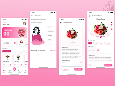 Valentine Flower Gift APP Design Concept flower app ui design