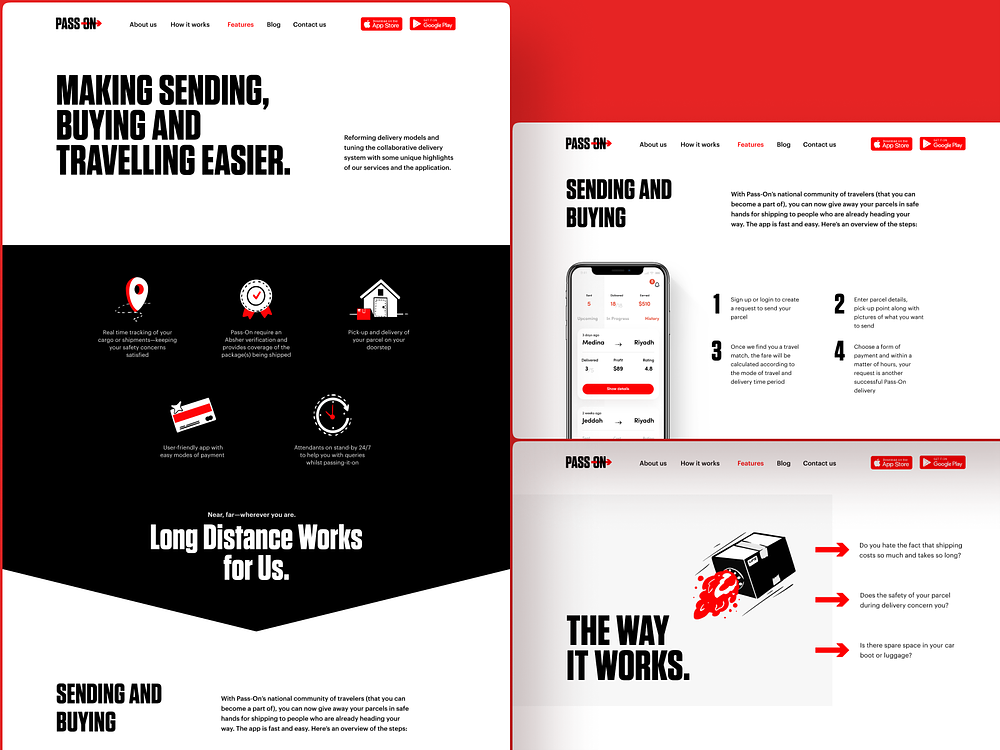 Landing Page for Pass On App design fiverr freelancer freelancing illustration landing page design ui upwork web design wordpress