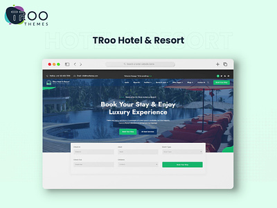 Landing Page for Hotel & Resorts divi child theme divi hotel theme divi restaurant theme hotel restaurant theme troothemes