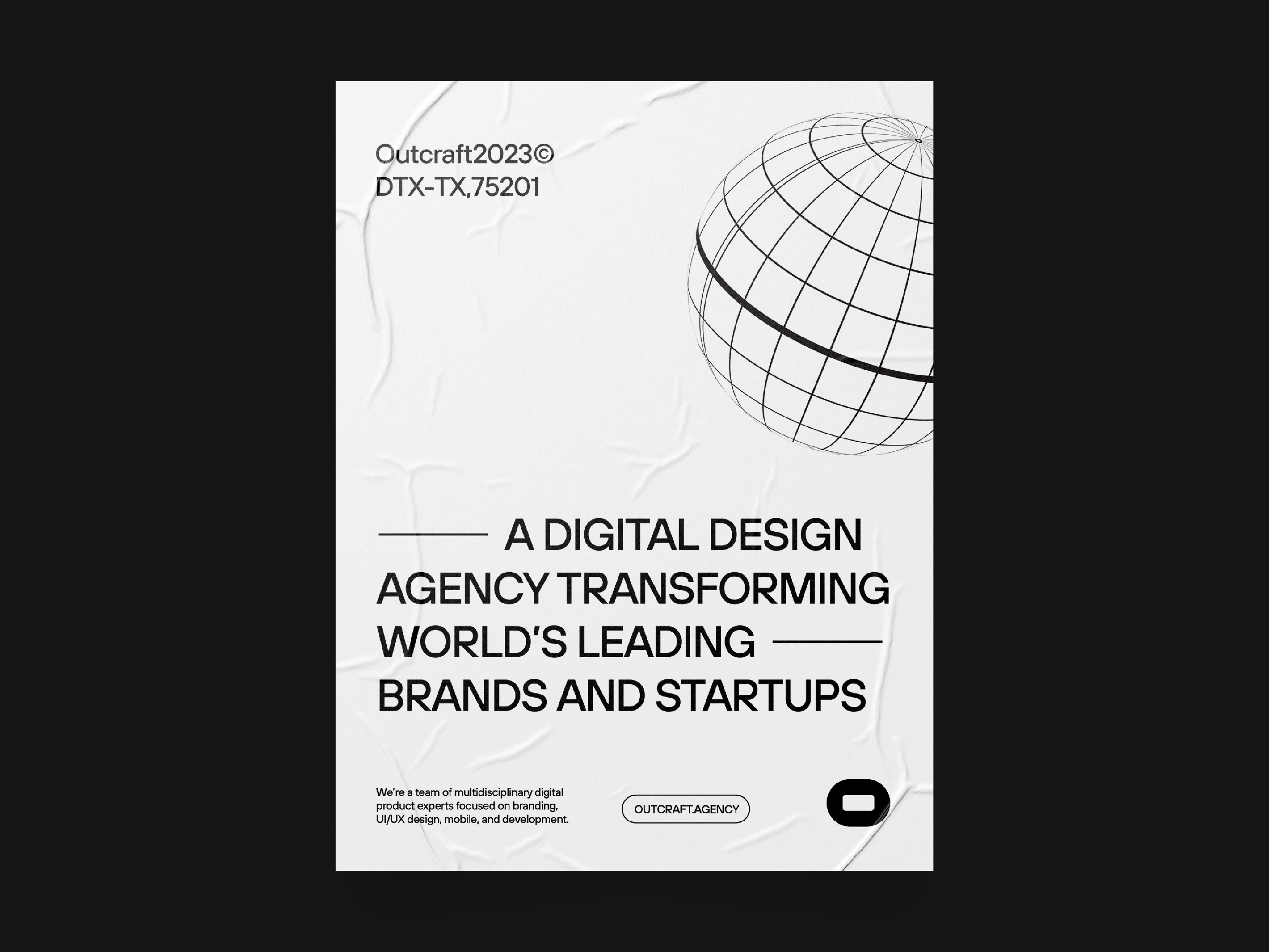 Outcraft Poster abstract advertisement agency brand identity branding design globe graphic design identity illustration logo modern outcraft poster poster design print design typography vector vintage visual identity