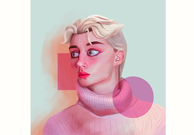 Pink Boy art blonde boy digital painting drawing flat illustration graphic design illustration illustrator pink procreate