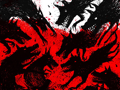 The Bloody Chamber acrylic angela carter dark folk art graphic design illustration ink outsider art wolves