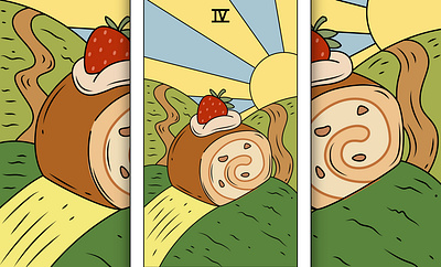 Tarot Card The Swiss Roll Cartoon Illustration magic card