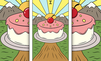 Tarot Card The Sweetcake Cartoon Illustration magic card