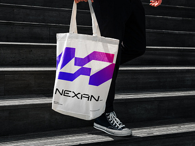 Nexan™ brand identity branding design designer gaming graphic design graphic designer logo logo love modern logo nexan timeless logo tote bag vector visual identity vr gaming