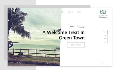 Landing Page - Hero section design graphic design greentown hotels landing page resorts ui ux website