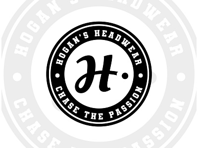 Hogan's Headwear first Logo Option badge design badge logo brand designer branding cap design cap mockup graphic designer logo designer logo idea logo maker minimal minimal logo monogram monogram logo