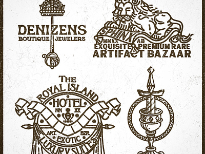 One-offs 1 apparel badgedesign brushes chalice crown goblet hotel lineart lion logodesign musketeer rapier sphinx sword t shirts tattooart tattooinpiration texture tshirtdesign vintage
