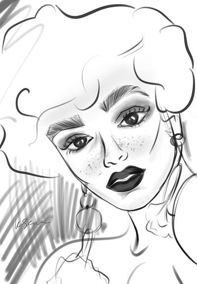 woman’s portrait black and white illustration digital illustration fashion illustration fashion sketch illustration portrait illustration portrait sketch