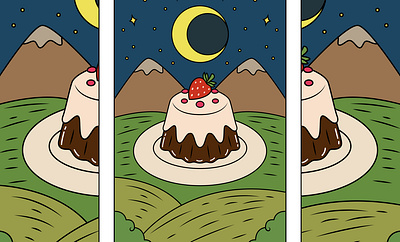 Tarot Card The Pudding Cartoon Illustration magic card