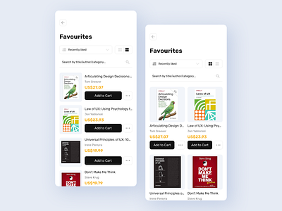 Daily UI #044 - Favourites app dailyui design favourites mobile ui