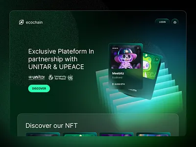 Marketplace NFT blur clean crypto gradient green landing marketplace nft ui wallet web3 webdesign