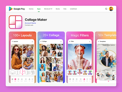 Collage Maker Screenshot design app app design app icon app store collage maker app mobile app photoshop playstore screenshot screenshot design ui
