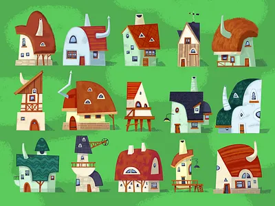 Elements for the game 2d cartoon character concept game game design illustration landcsape level ui