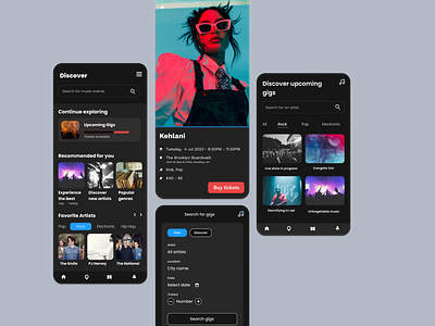 Concert ticket app eventapp mobileappdesign ticketingapp ui