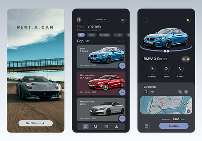 Car Rent App Design app appdesign branding car design figma rental ui uiux ux