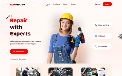 Mechanics Website Design branding landing page minimal ui ux webdesign